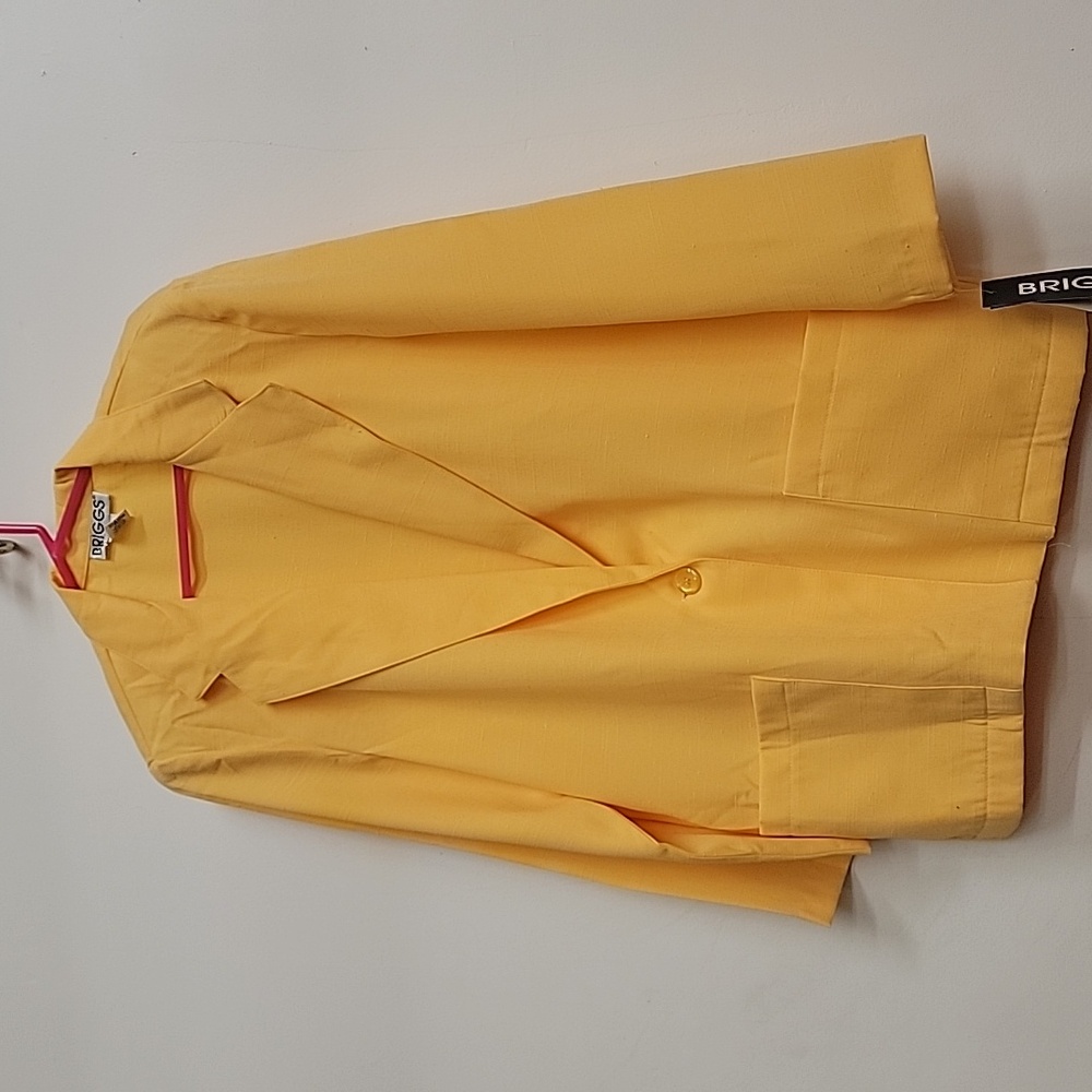 Vintage 90s Blazer Golden Yellow Faux Linen Size 14 nwt